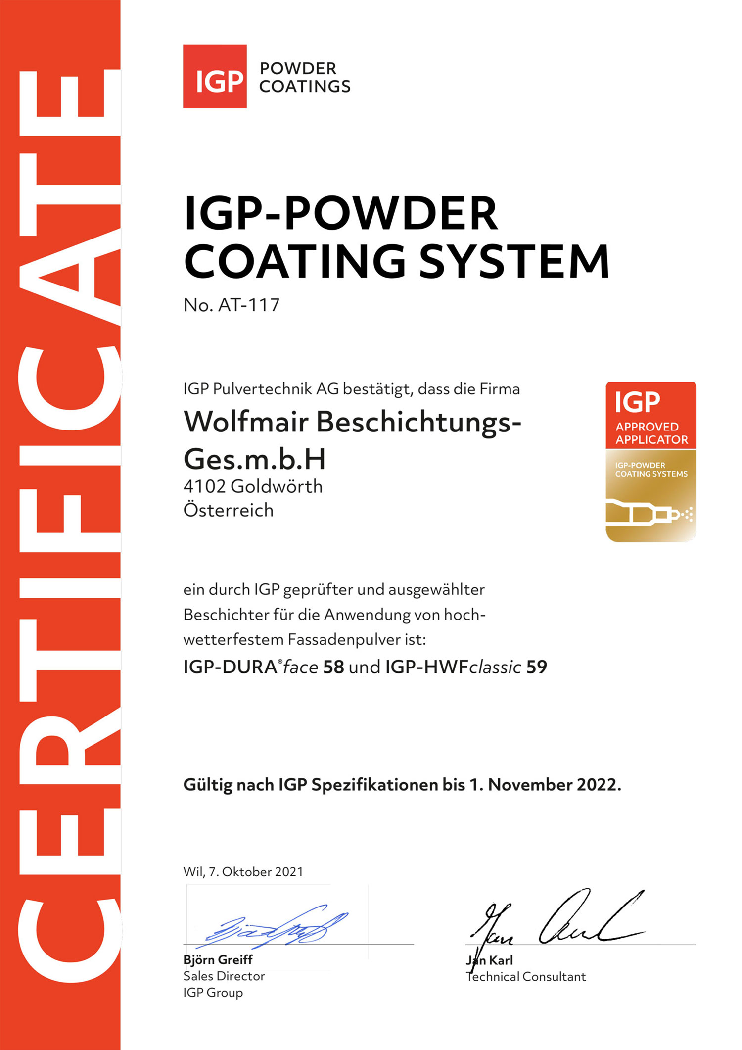 IGP-Zertifikat